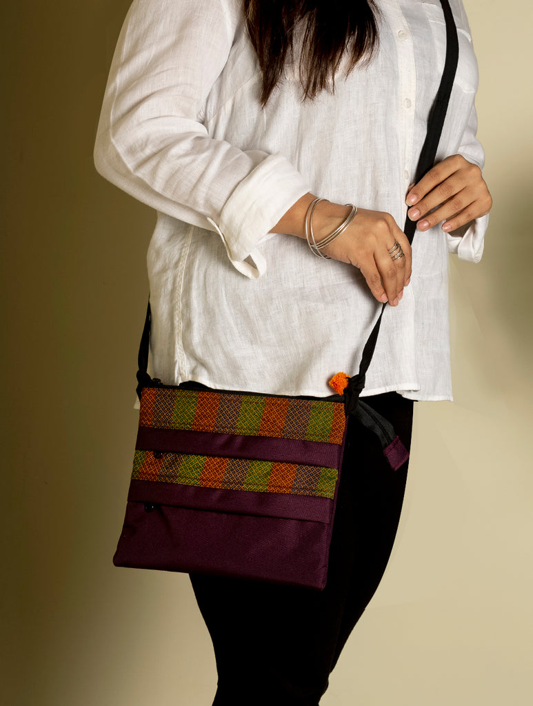 3 - Zip Crossfront Bag - Khand - The India Craft House 