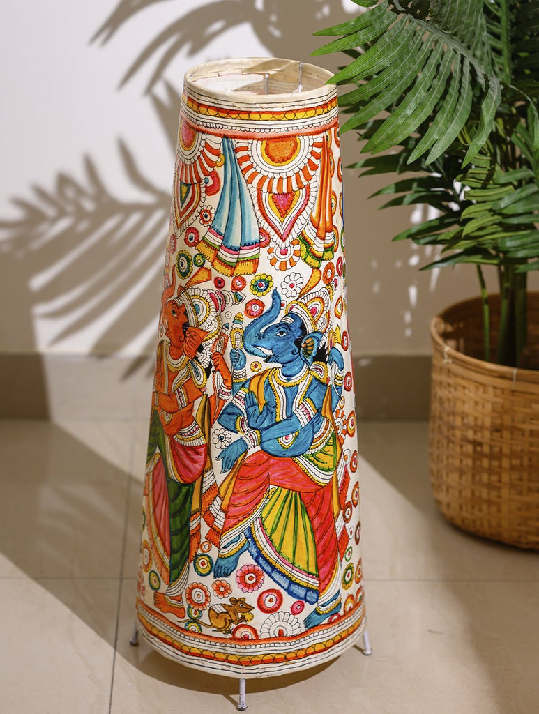 Andhra Leather Craft - Floor Lamp Shade (Large) - Dancing Ganesha