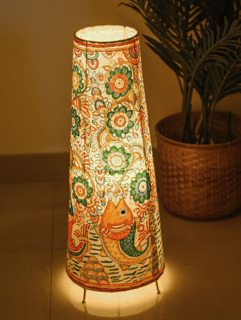 Andhra Leather Craft - Floor Lamp Shade (Large) - Fish & Flora