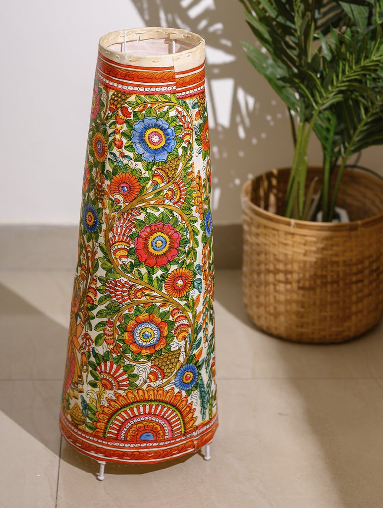Andhra Leather Craft - Floor Lamp Shade (Large) - Ganesha & Flora