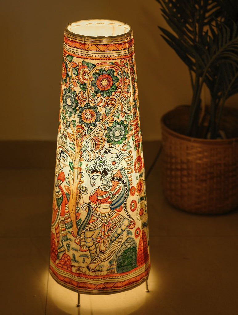 Andhra Leather Craft - Floor Lamp Shade (Large) - Krishna & Radha