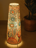 Andhra Leather Craft - Floor Lamp Shade (Large) - Peacocks and Flowers