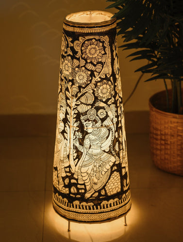 Andhra Leather Craft - Floor Lamp Shade (Large) - Radha Krishna