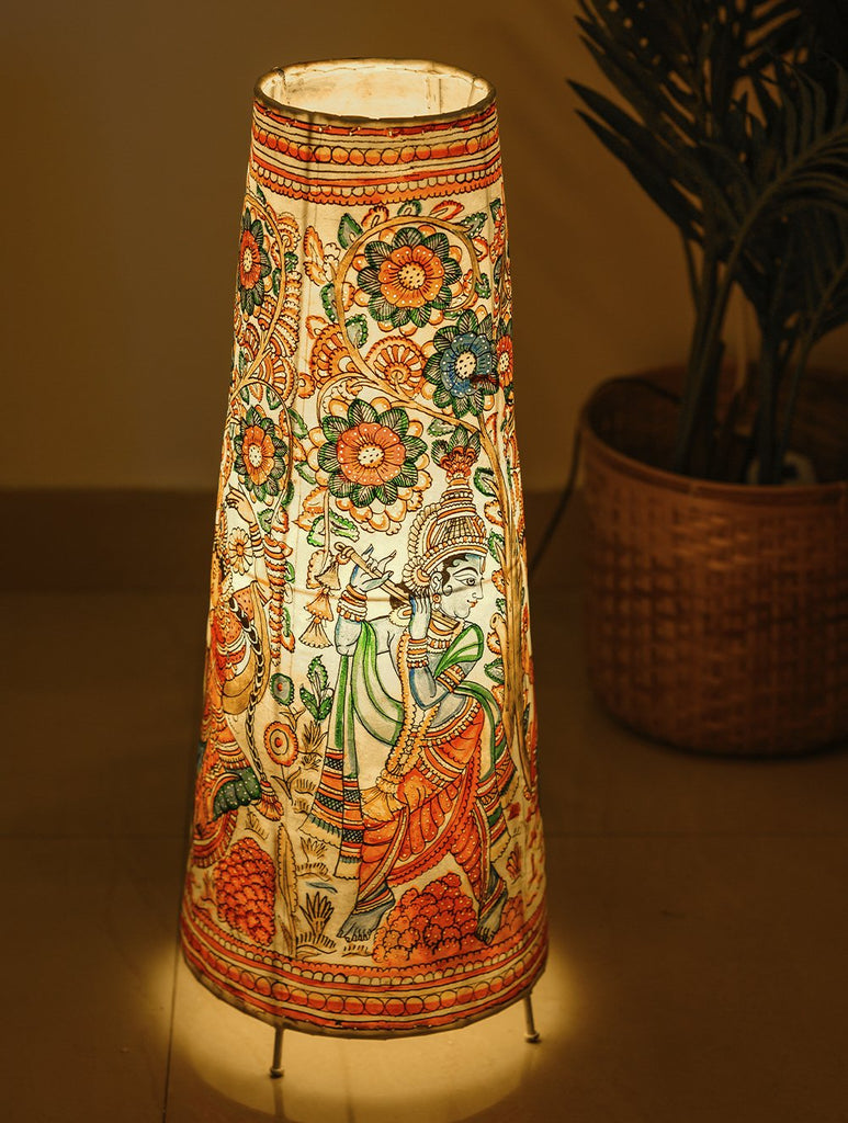 Andhra Leather Craft - Floor Lamp Shade (Large) - Radha Krishna