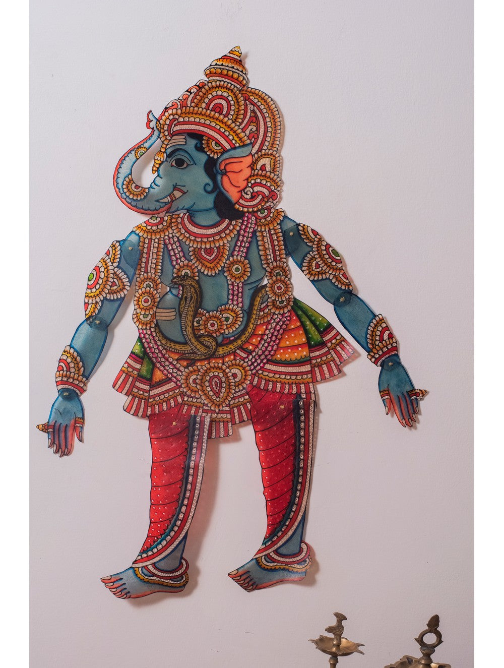 Andhra Leather Craft String Puppet - Ganesha (25" x 14")
