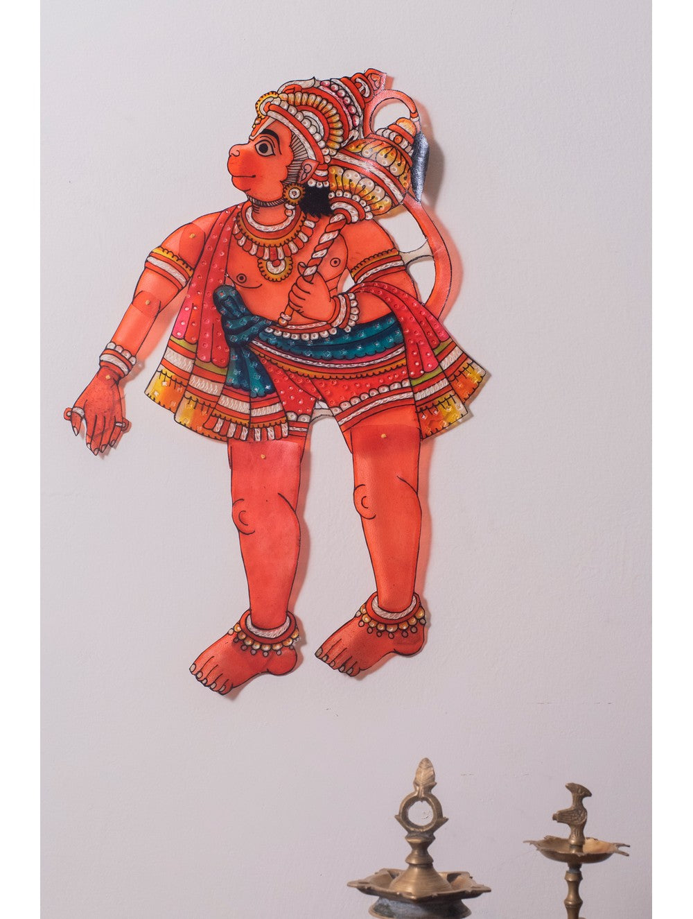 Andhra Leather Craft String Puppet - Hanuman (15.5" x 8")