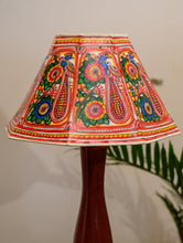 Load image into Gallery viewer, Andhra Leather Craft Table Lamp Shade - Black &amp; White Floral
