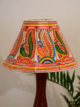 Load image into Gallery viewer, Andhra Leather Craft Table Lamp Shade - Peacock Feathers