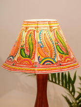 Load image into Gallery viewer, Andhra Leather Craft Table Lamp Shade - Peacock Feathers