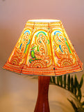 Andhra Leather Craft Table Lamp Shade - Peacock Splendour