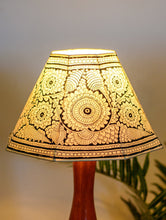 Load image into Gallery viewer, Andhra Leather Craft Table Lamp Shade - Peacocks &amp; Flora