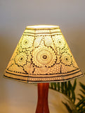 Andhra Leather Craft Table Lamp Shade - Peacocks & Flora