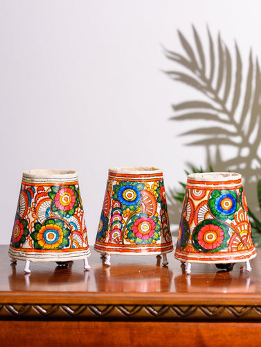 Andhra Leather Craft Lamp Shade, Small (6