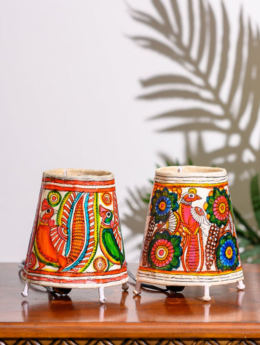 Andhra Leather Craft Lamp Shade, Small (6