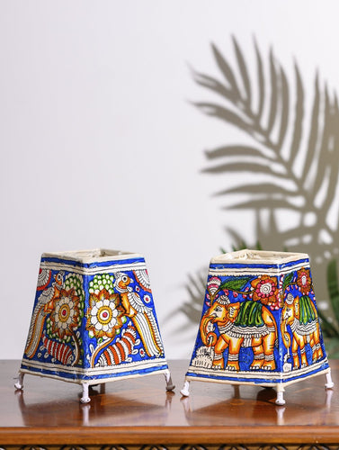 Andhra Leather Craft Lamp Shade, Small (6