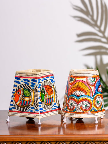 Andhra Leather Craft Lamp Shade, Small (6