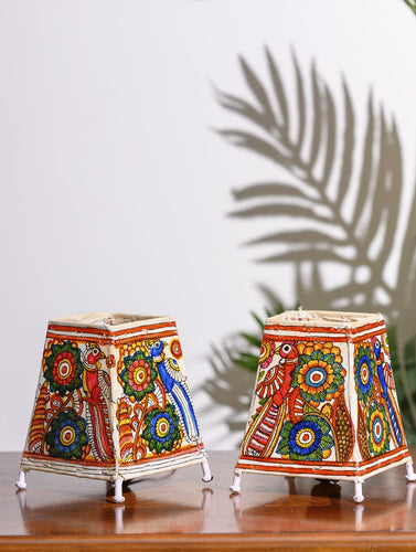 Andhra Leather Craft Lamp Shade, Small (6