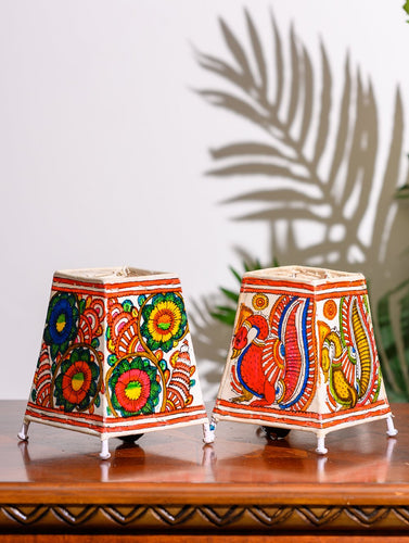 Andhra Leather Craft Lamp Shade, Small (6