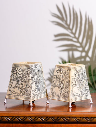 Andhra Leather Craft Lamp Shade, Small (6