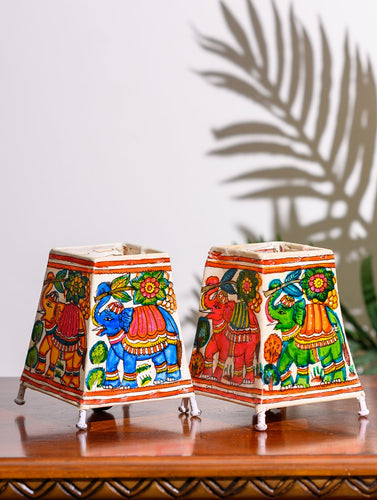 Andhra Leather Craft Lamp Shade, Small (6