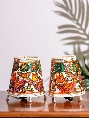 Andhra Leather Craft Lamp Shade, Small (6