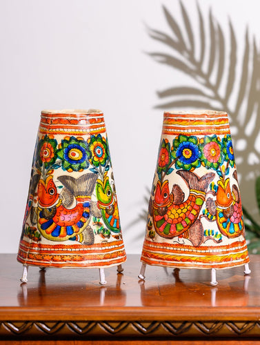 Andhra Leather Craft Lamp Shade, Small (9