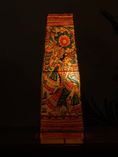Load image into Gallery viewer, Andhra Leather Craft Table Lamp Shade, Large (17&quot;x 6&quot;) - Radha Krishna
