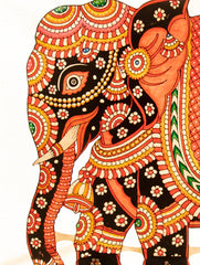 Andhra Leather Painted String Puppet - Elephant - The India Craft House 