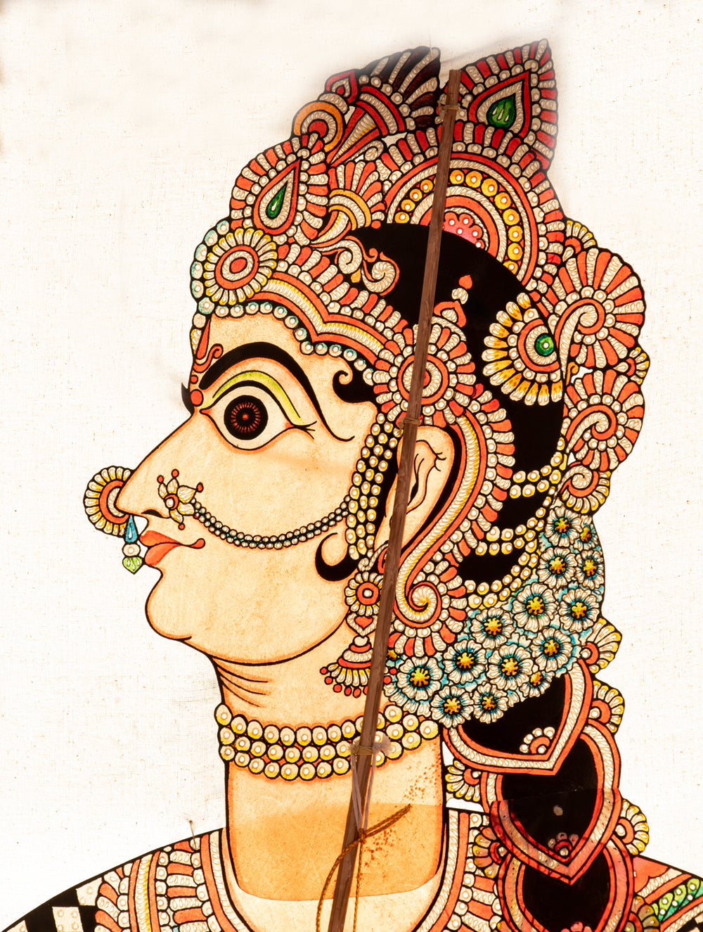 Load image into Gallery viewer, Andhra Leather Painted String Puppet (Lifesize 58&quot; x 18&quot;) - Sita - The India Craft House 