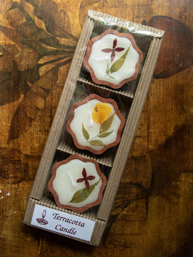 Aromatic Pondicherry Wax Candle Pack (3 Pcs) - Rose, Lavender & Jasmine - The India Craft House 