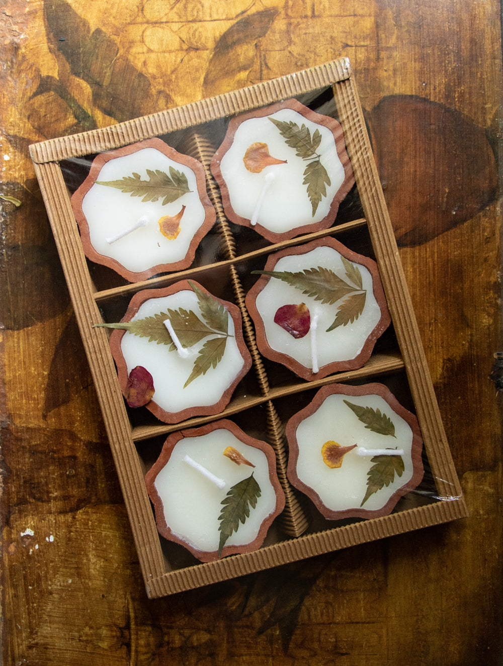 Aromatic Pondicherry Wax Candle Pack (6 Pcs) - Rose, Lavender & Jasmine - The India Craft House 
