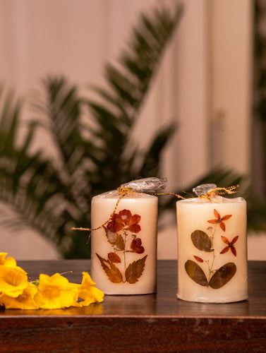 Aromatic Pondicherry Wax Candles - Jasmine (Set of 2)