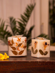 Aromatic Pondicherry Wax Candles - Lavender & Sandalwood (Set of 2)
