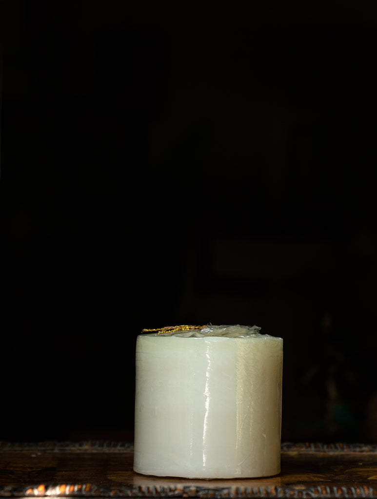 Aromatic Pondicherry Wax Pillar Candle - Lavender - The India Craft House 