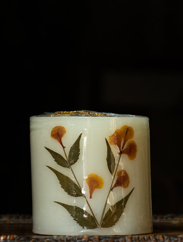 Aromatic Pondicherry Wax Pillar Candle - Lily - The India Craft House 