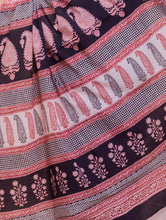 Load image into Gallery viewer, Bagh Hand Block Printed Cotton Saree - Classic Paisley