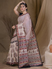 Load image into Gallery viewer, Bagru Block Printed Chanderi Saree - Bagh Bahar (With Blouse Piece)