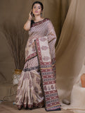 Bagru Block Printed Chanderi Saree - Bagh Bahar (With Blouse Piece)