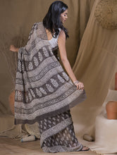 Load image into Gallery viewer, Bagru Block Printed Georgette Saree - Florets (With Blouse Piece)