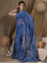 Load image into Gallery viewer, Bagru Block Printed Georgette Saree - Gul (With Blouse Piece)