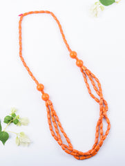 Bengal Wooden Beads Neckpiece - Orange