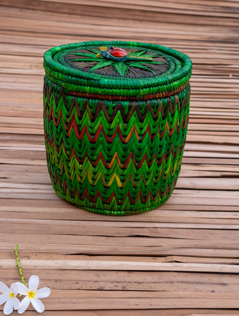 Bhadohi Basket Craft - Multi-Utility Bin Basket With Lid