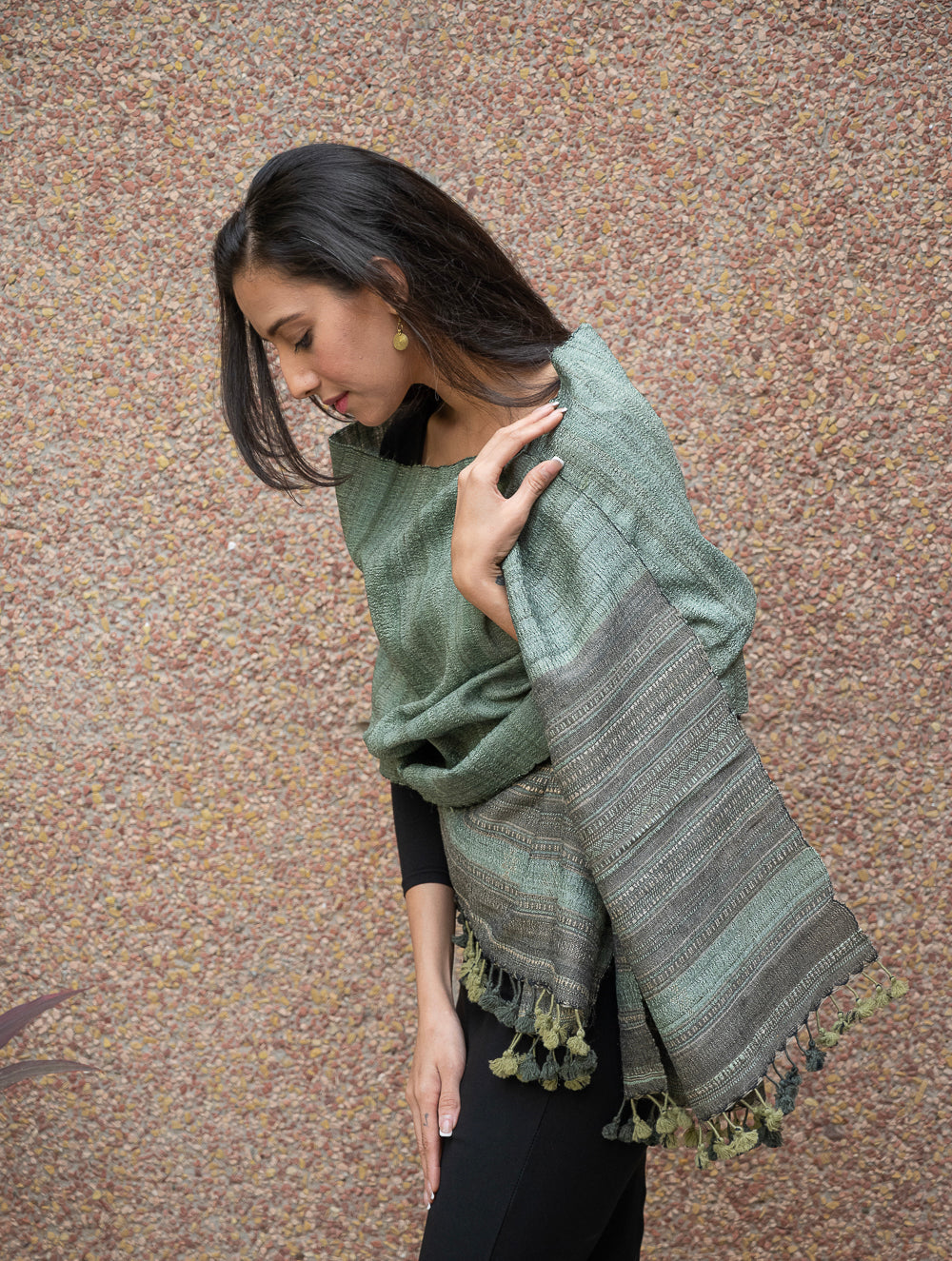 Load image into Gallery viewer, Bhujodi Handwoven Pure Wool  Striped Stole