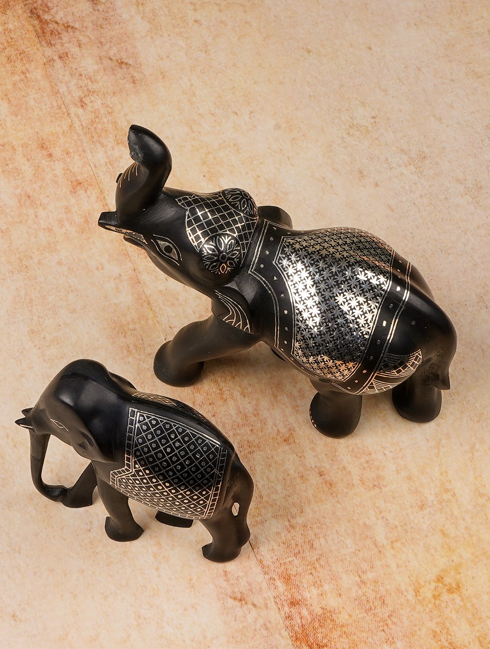 Bidri Craft Curio - Elephants (Set of 2)