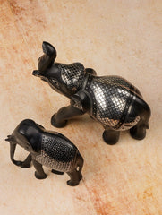 Bidri Craft Curio - Elephants (Set of 2)