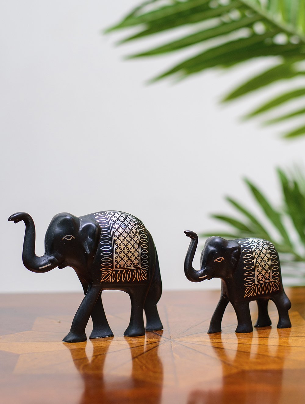 Bidri Craft Curio - Elephants (Set of 2)