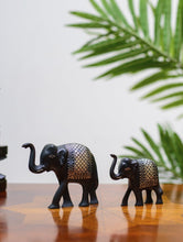 Load image into Gallery viewer, Bidri Craft Curio - Elephants (Set of 2)