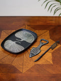 Bidri Craft Desk Utility Set - Leaf Tray, Book Mark & Fish Bottle Opener (Set of 3)