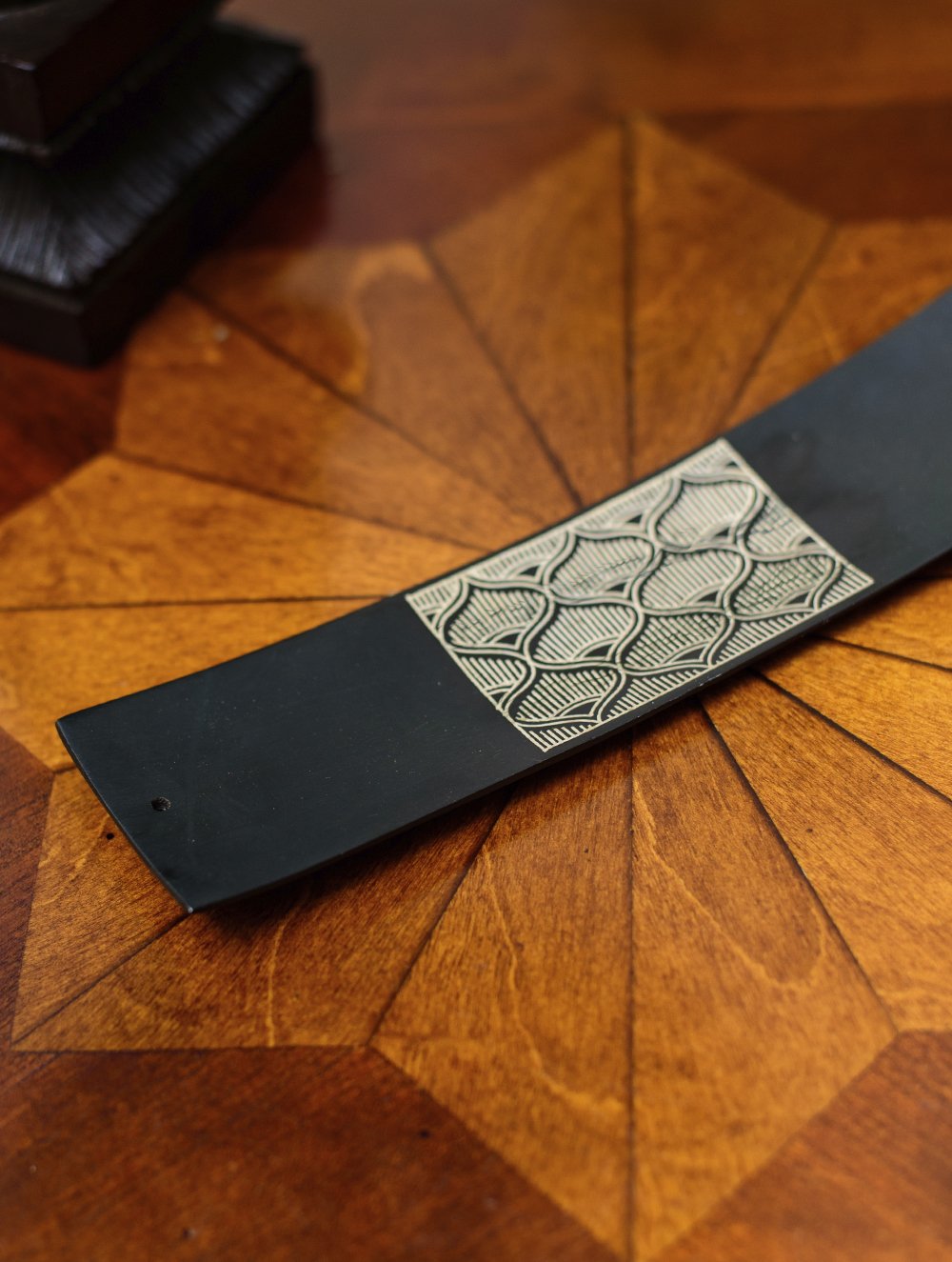 Bidri Craft Incense Tray - Broad