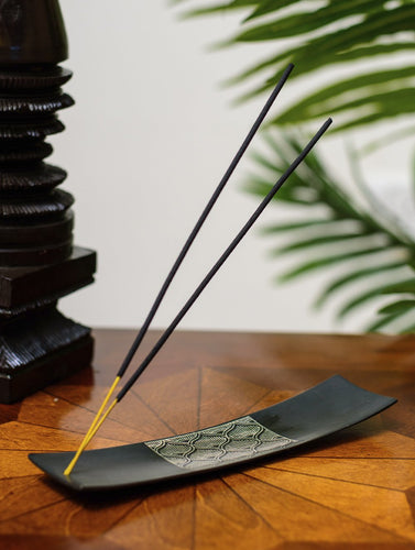 Bidri Craft Incense Tray - Broad